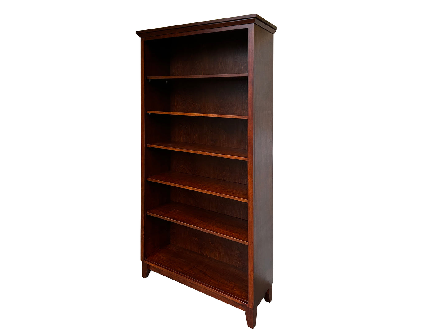 Mission bookcase 72"h x 36"w x 12"d - Angle view - Maple coco stain