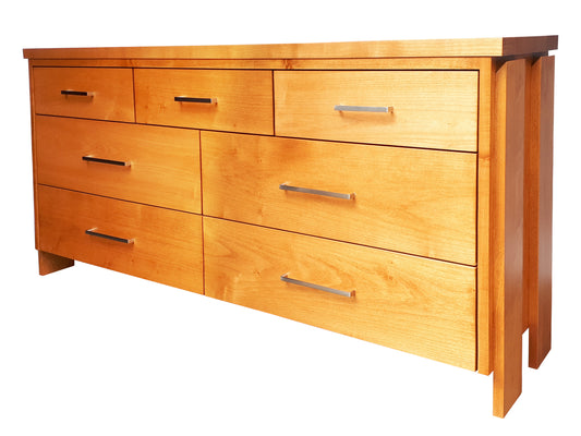 Tofino 7 Drawer Dresser Light Stain Angle