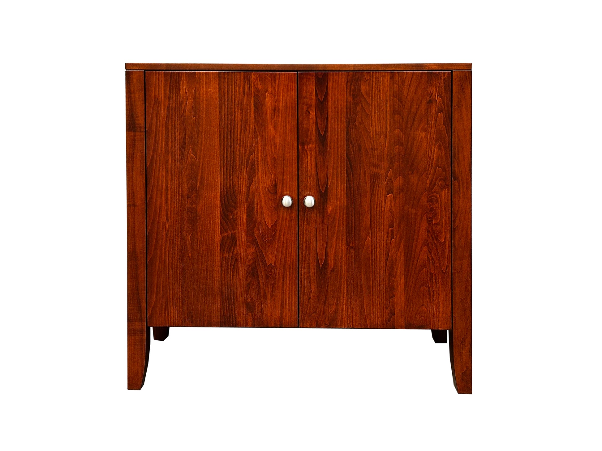 Yaletown bookcase  36"x36", custom legs in Coco Cherry stain