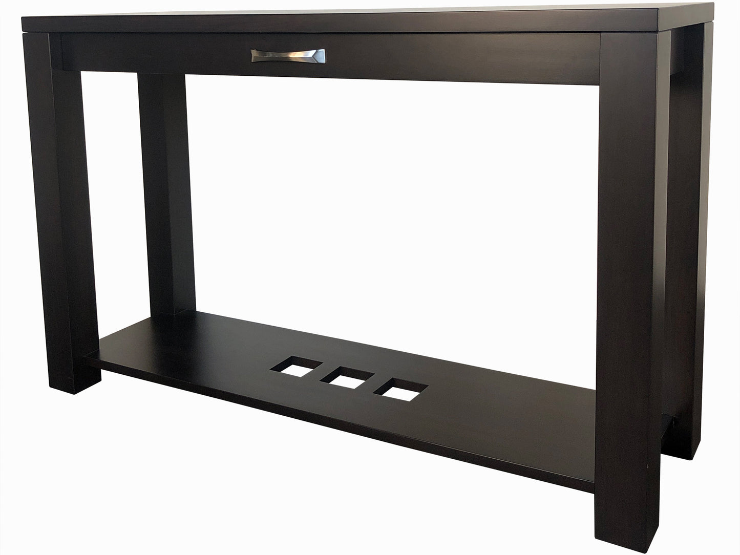 Boxwood Sofa Table, an in-house design built in solid wood with custom sizing available