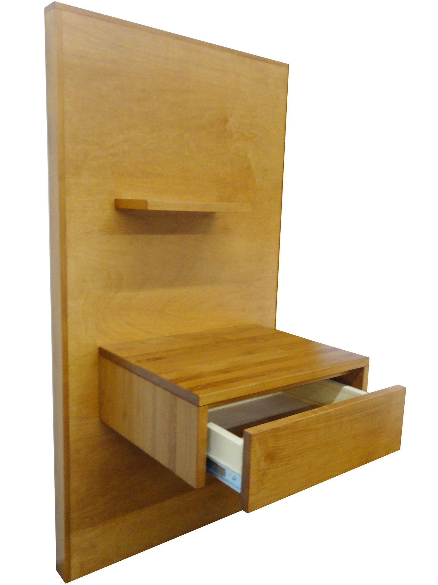 LA Bedroom Floating Nightstand - open drawers and optional shelf