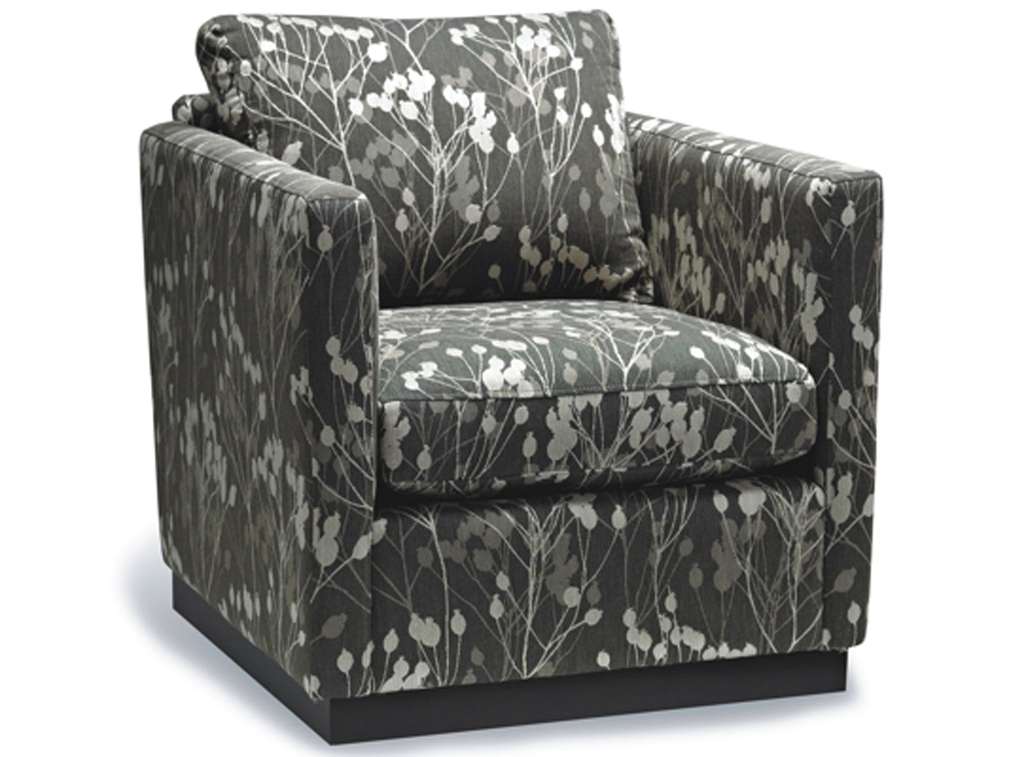 Lotus Swivel Chair by Stylus - solid wood frame, fully upholstered, locally built, made to order furniture, Canadian made