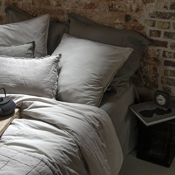 Luca Duvet with other textured layers of bedding