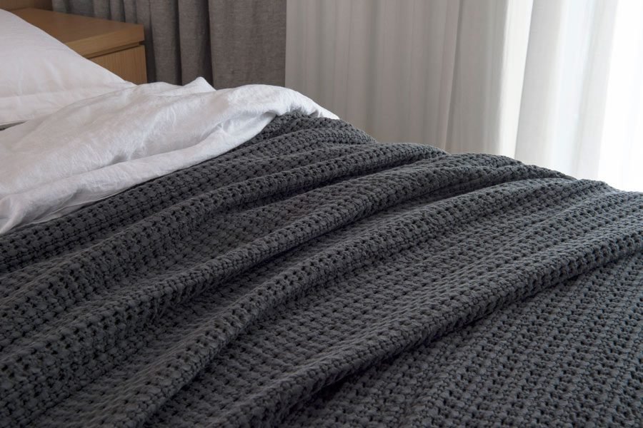 Marathon Stonewashed Bedspread - shown in Ivory