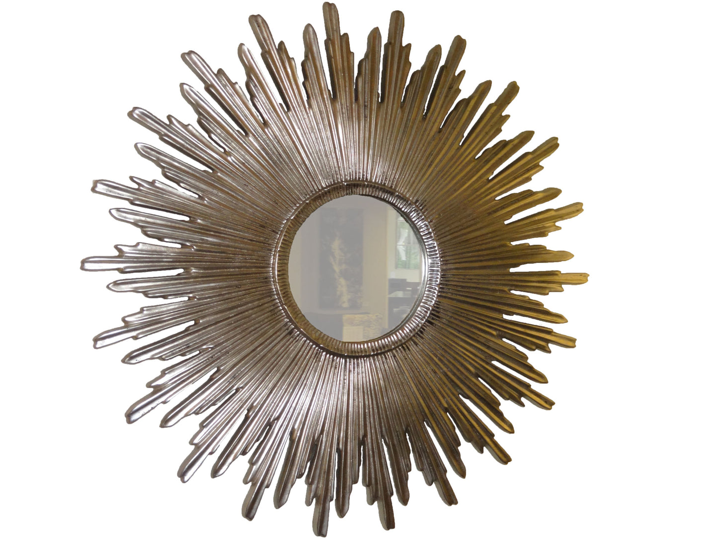 Sun Burst Mirror - antique silver