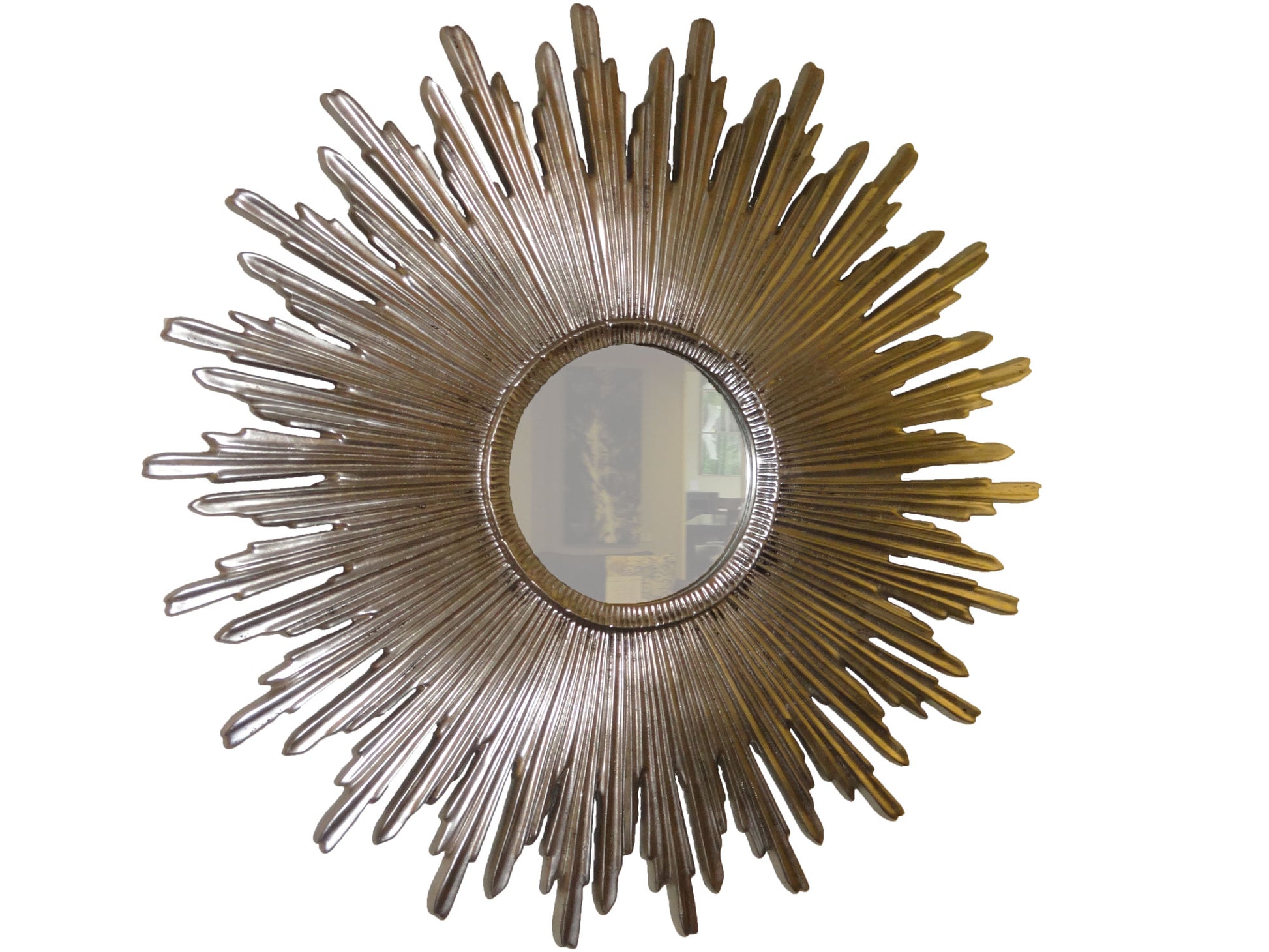 Sun Burst Mirror - antique silver