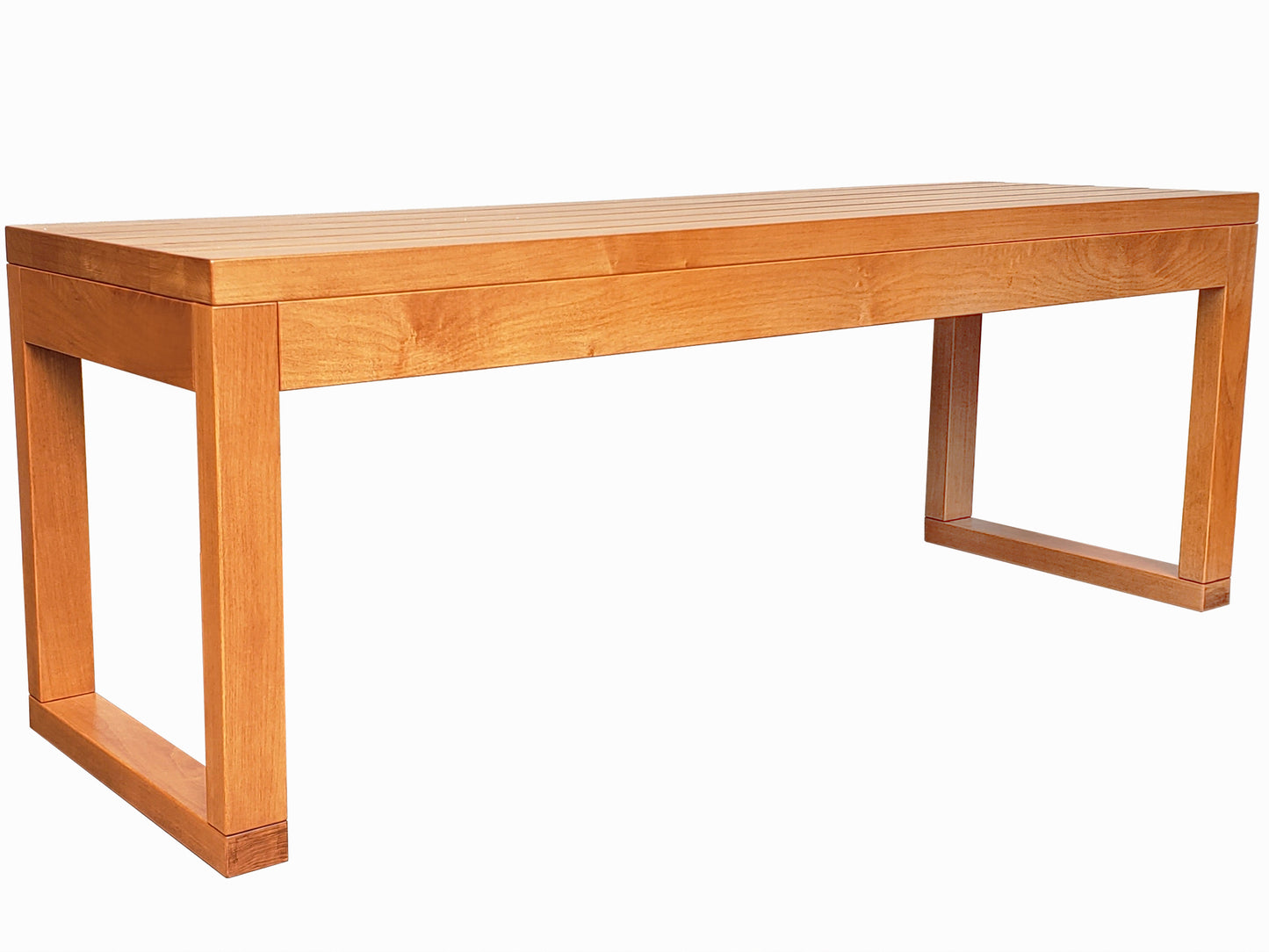 The Tangent Condo Bench, available with solid wood, or upholstered seat, can be custom built to order any size. Made in BC.