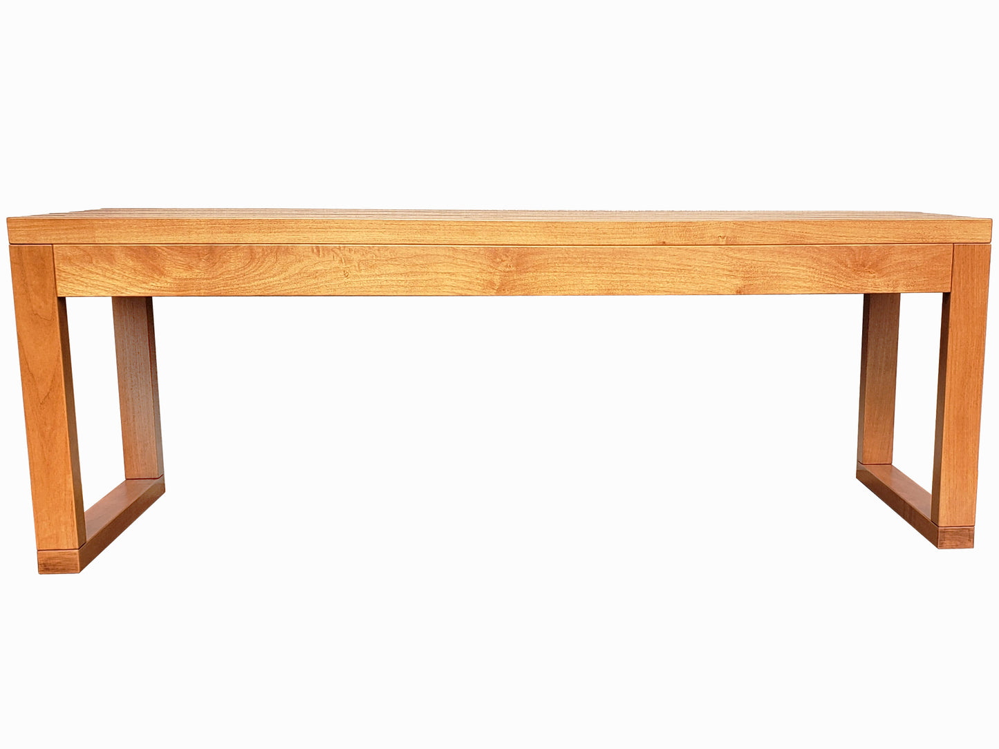 Tangent Condo Bench with solid wood seat - front view
