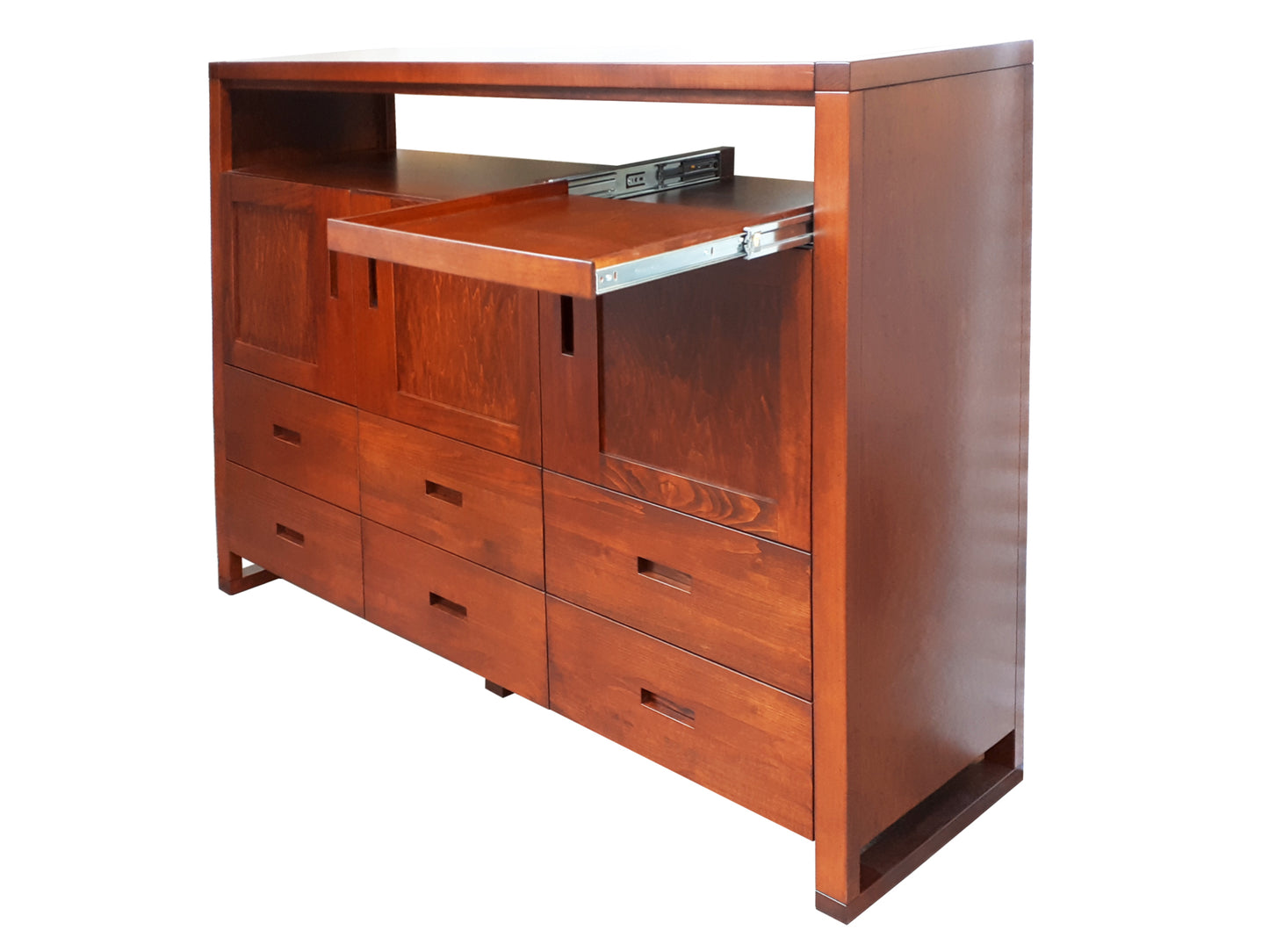 Tangent Entertainment Unit / Dresser - custom option, pullout shelf extended | Custom Example