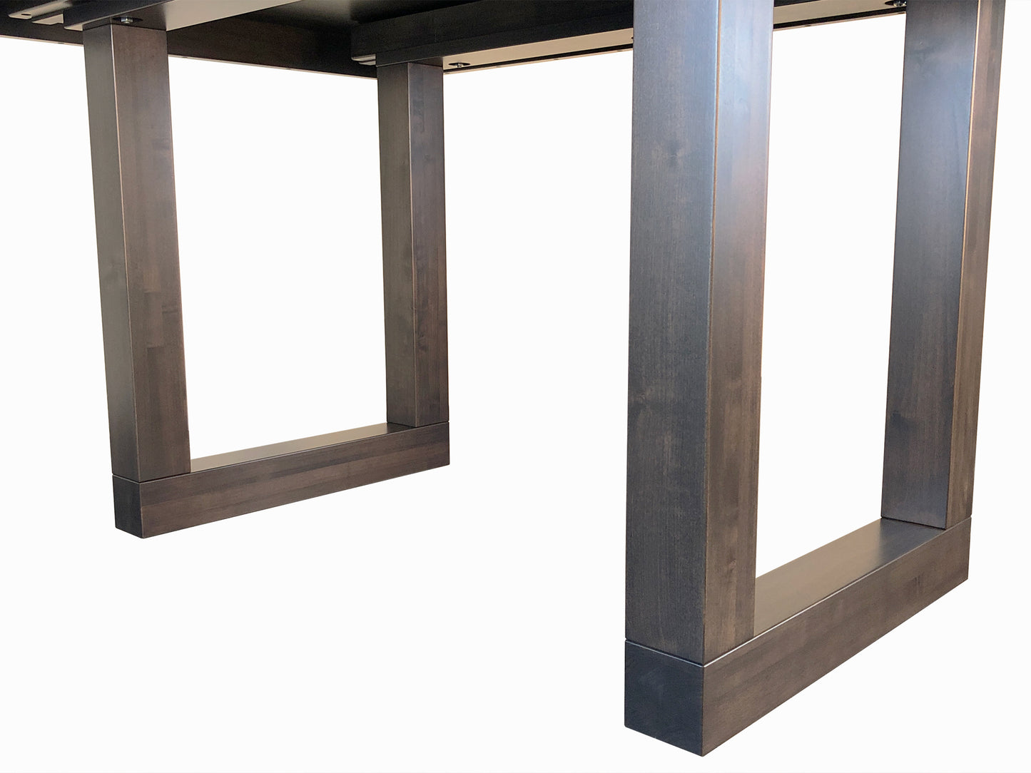 Tangent Trestle Dining Table with self storing leaf – base detail