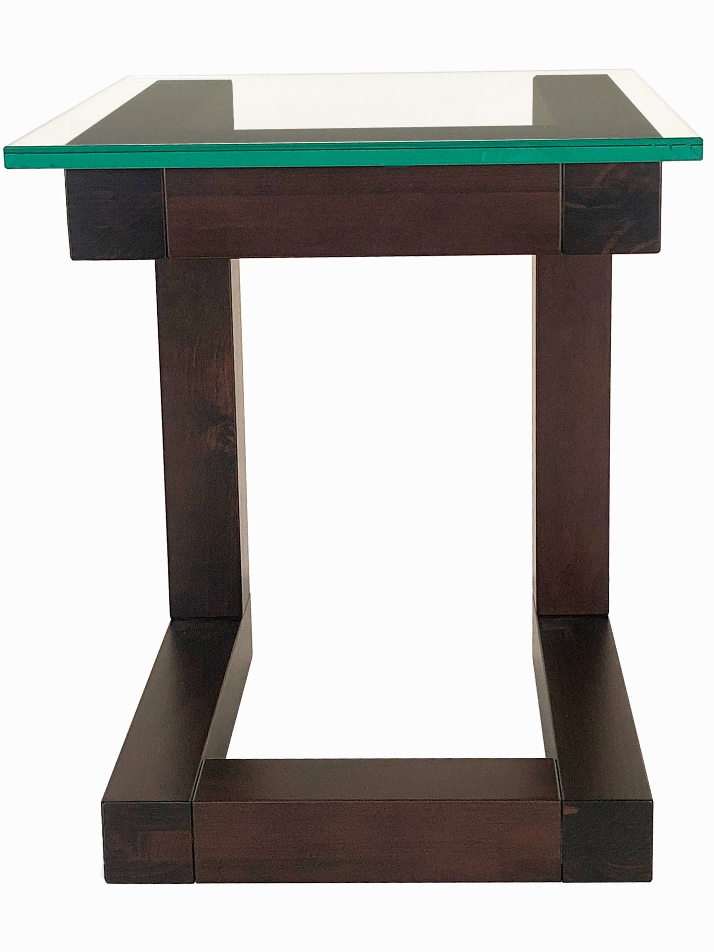 Tangent Versa end table, in-house design, solid wood, custom sizing