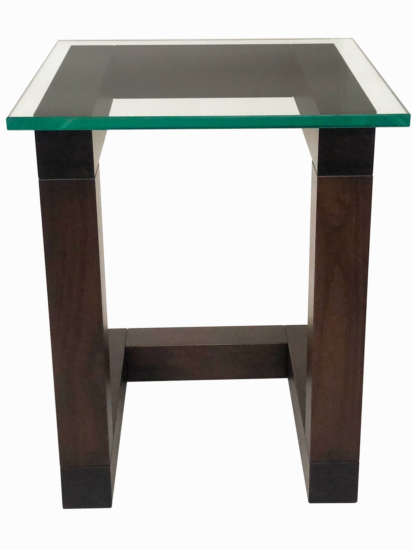 Tangent Versa end table, in-house design, solid wood, custom sizing