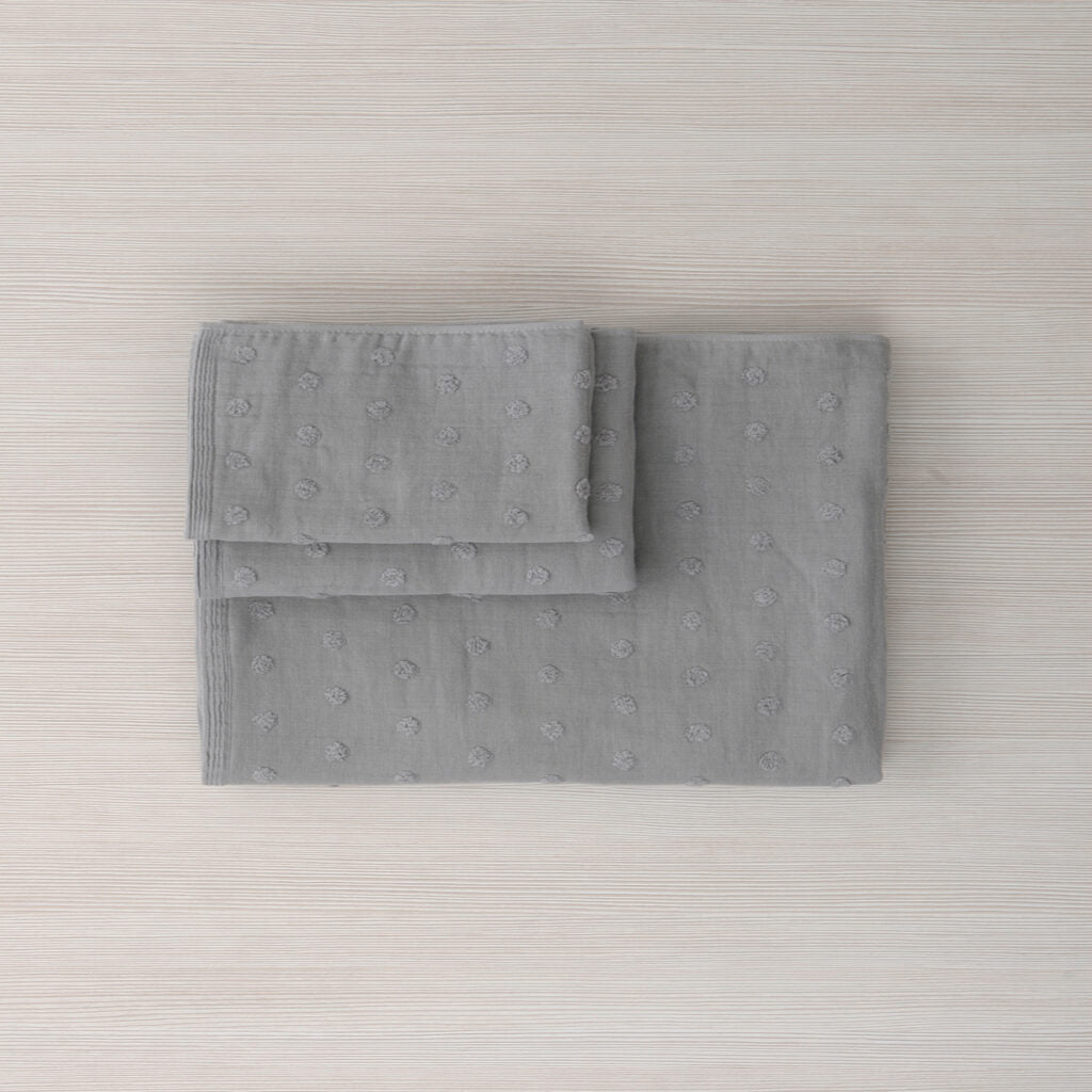 Zero Twist Gauze Dot Towel - grey