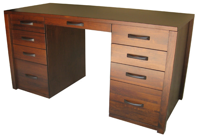 Boxwood 9 Drawer Desk, solid wood and made in BC, this is a customizable in-house design