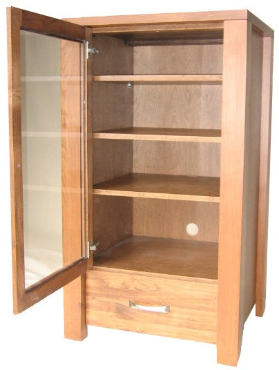Boxwood Stereo stand, a solid wood cabinet, made in BC it is our own design and customizable