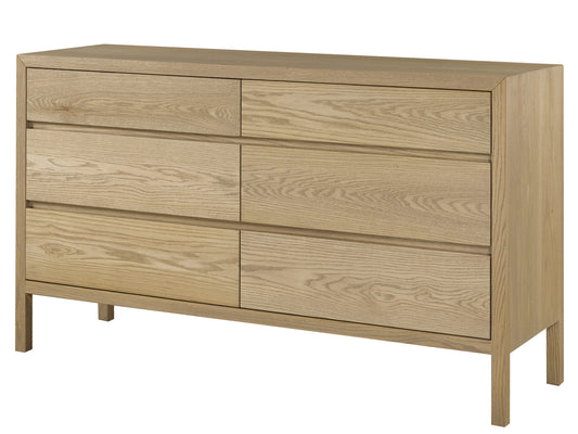 Sula 6 drawer dresser shown in White Oak