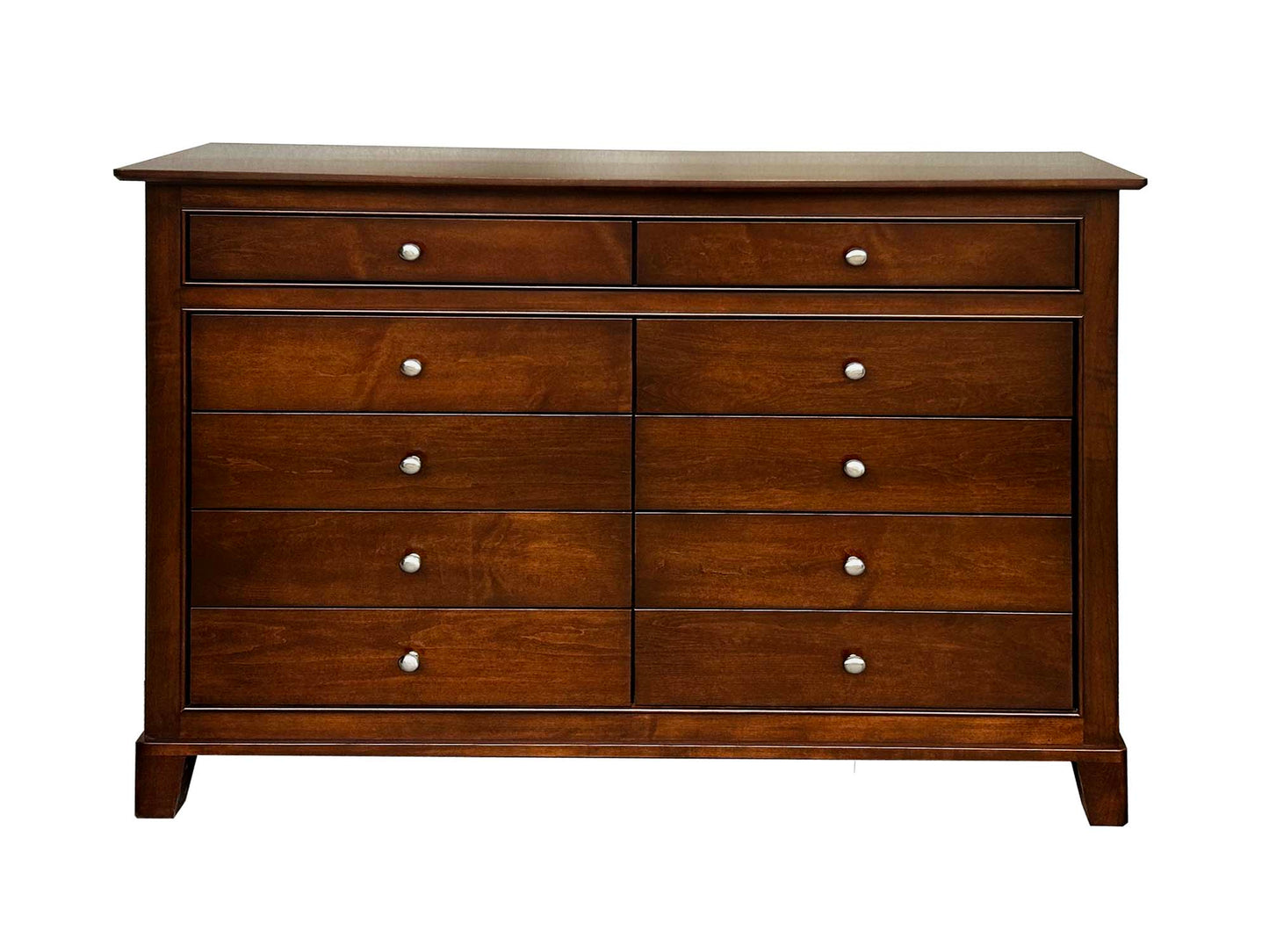 Fifth Avenue - front view - 10 drawer dresser - Cognac stain 