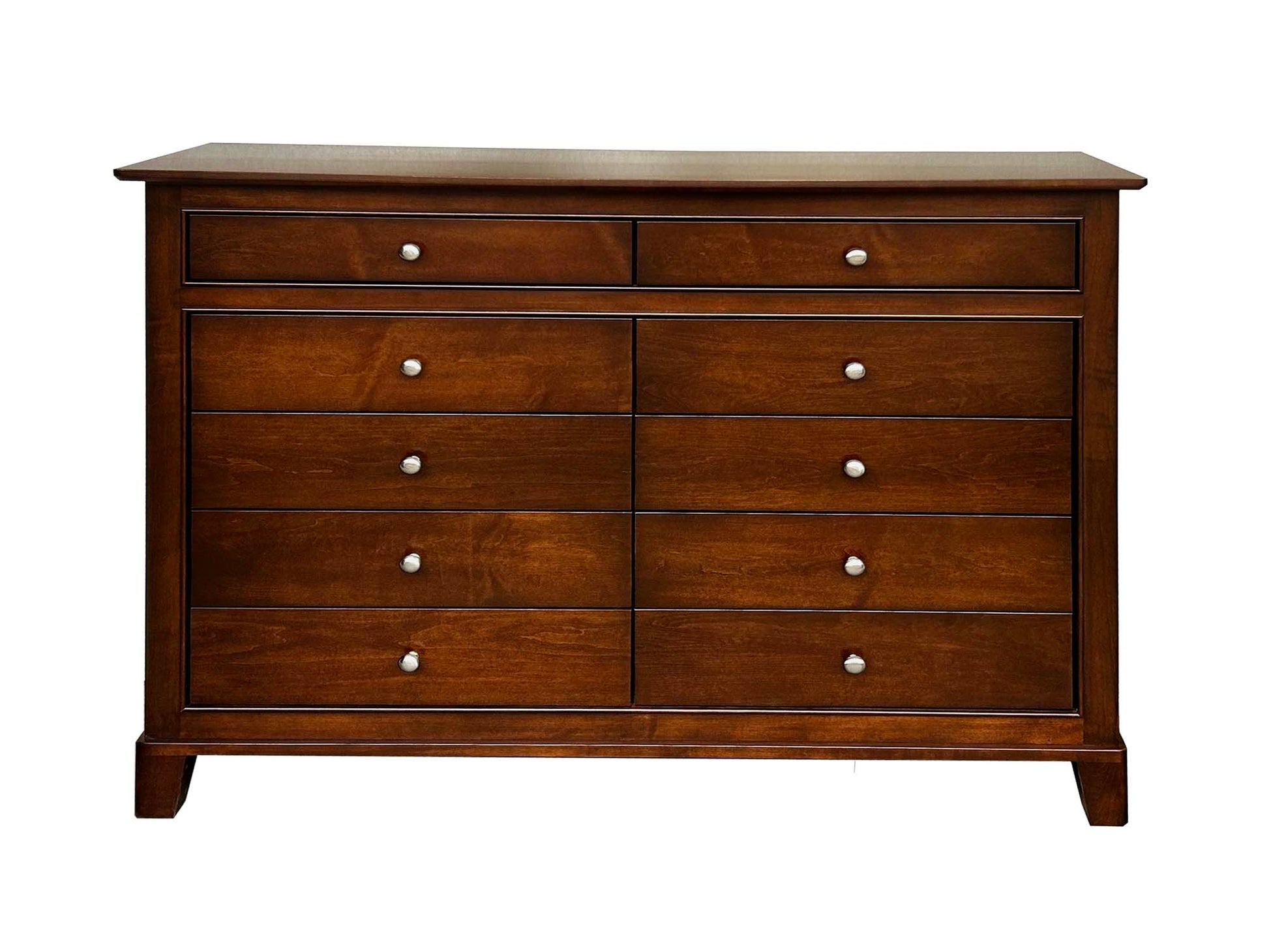 Fifth Avenue - front view - 10 drawer dresser - Cognac stain 