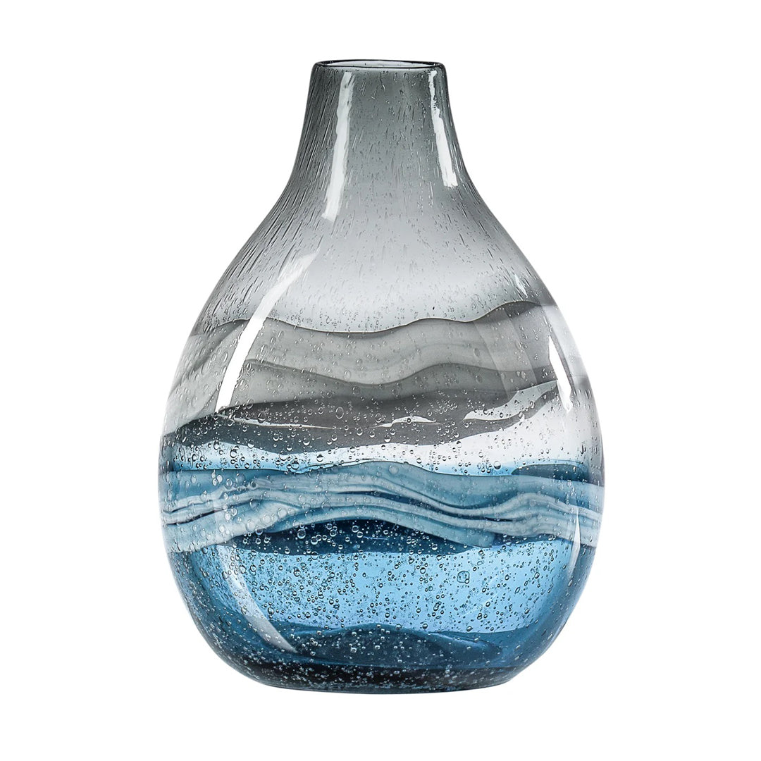 Andrea Swirl Glass 10.75"h Bulb Vase