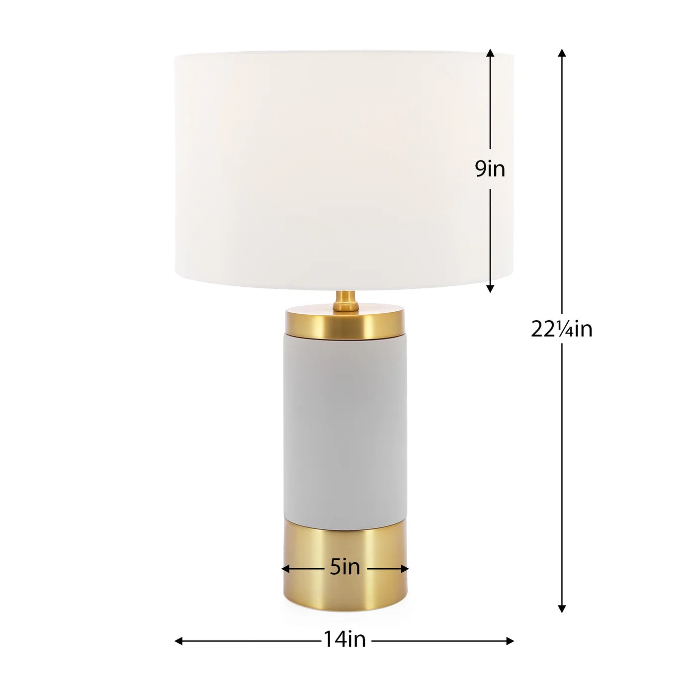 Loris Column Brass Cement Table Lamp