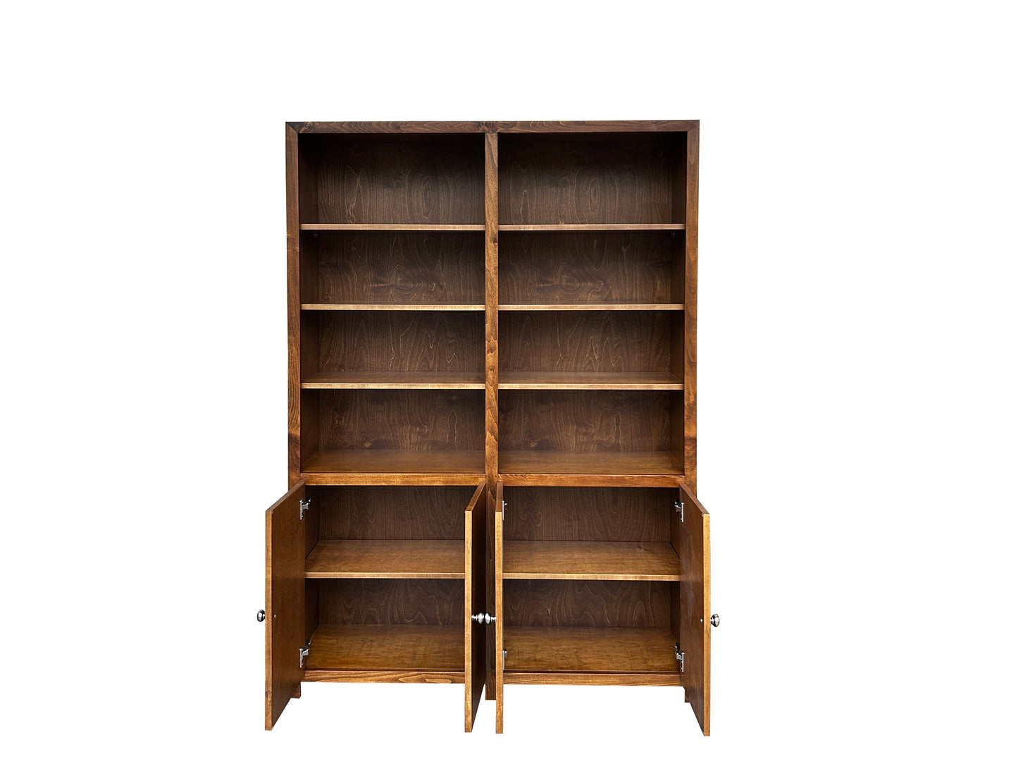 Mission bookcase 72"x 48"x 12"d with doors