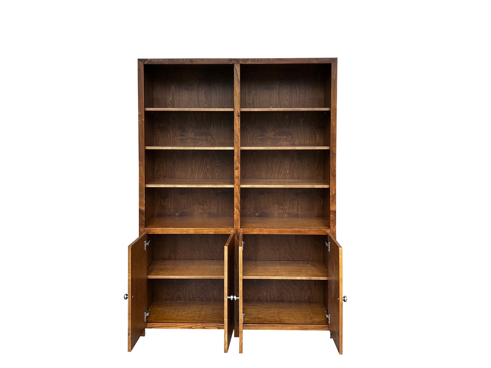 Mission bookcase 72"x 48"x 12"d with doors