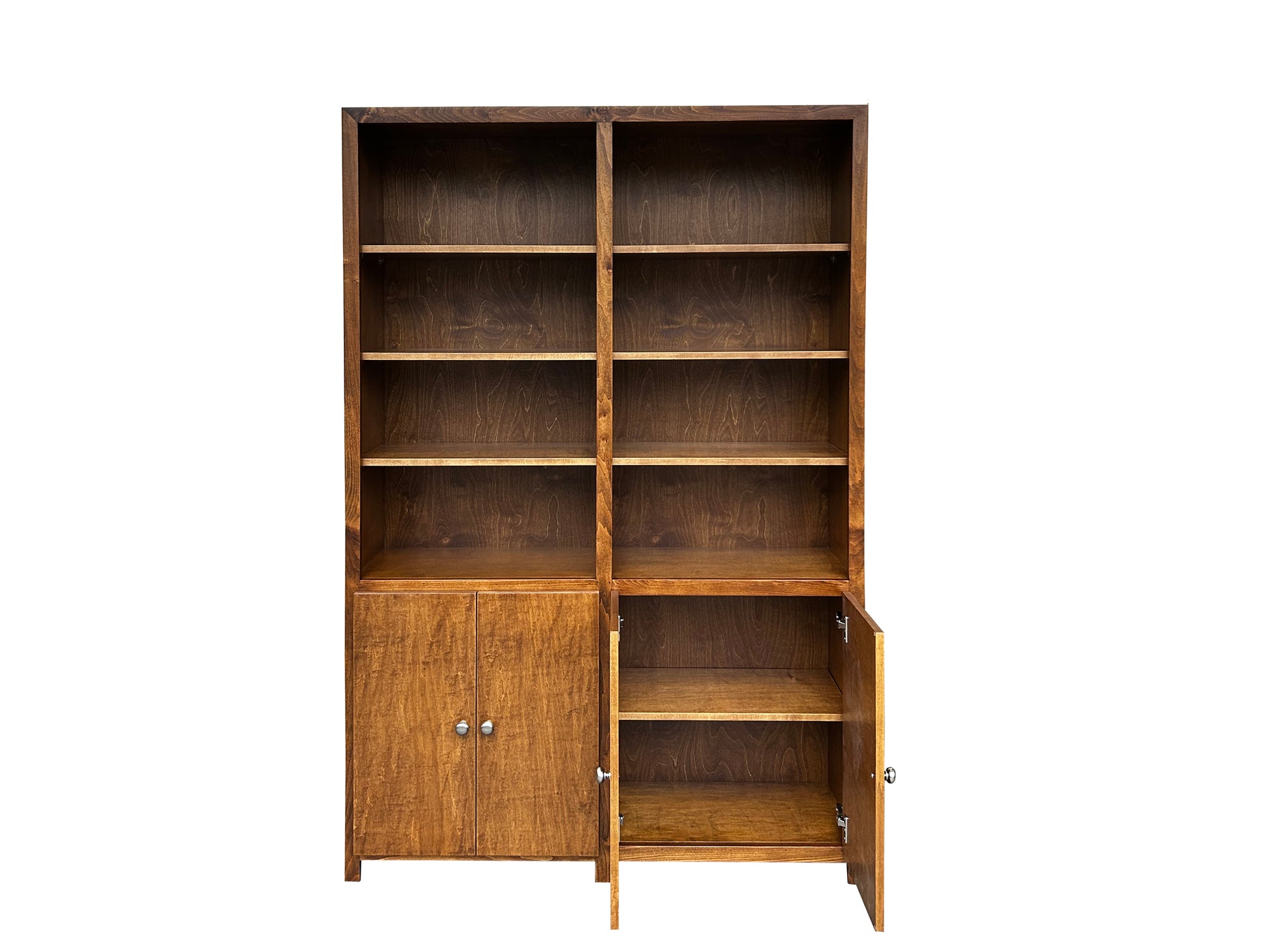 Mission bookcase 72"x 48"x 12"d with doors