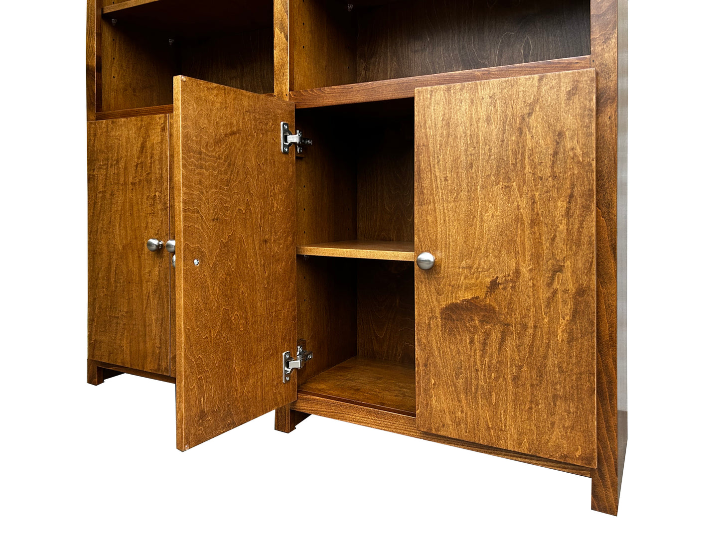 Mission bookcase 72"x 48"x 12"d with doors - Inside doors view