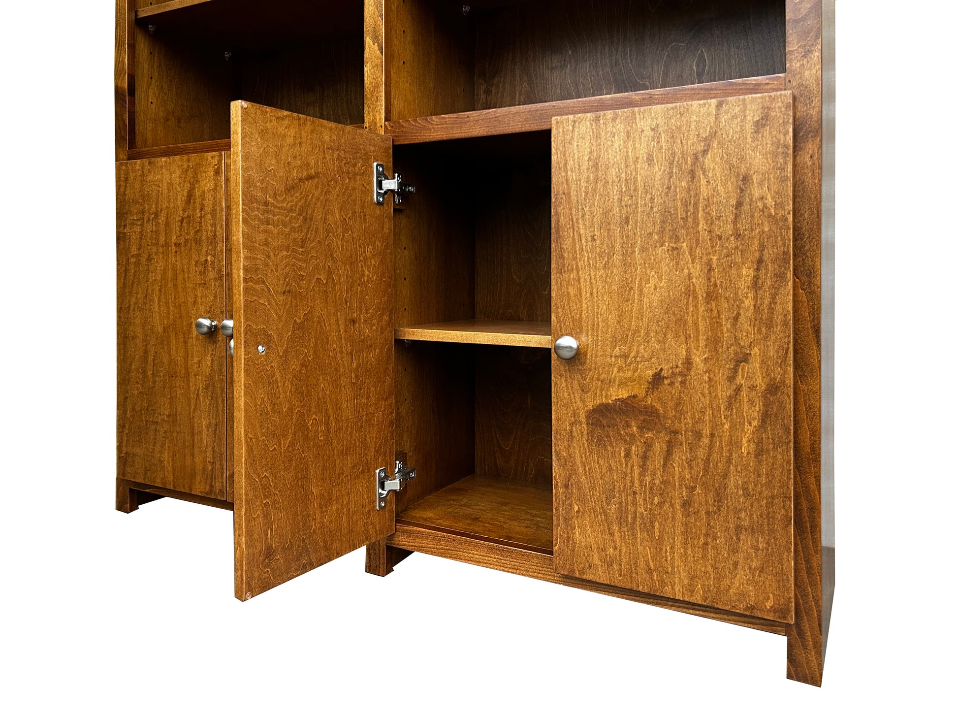 Mission bookcase 72"x 48"x 12"d with doors - Inside doors view