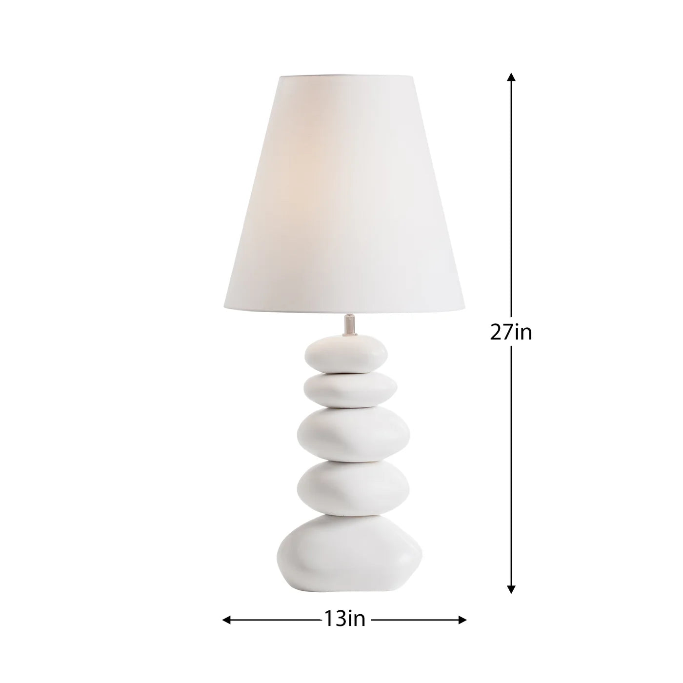 Oslo Ceramic White Stacked Stone Table Lamp