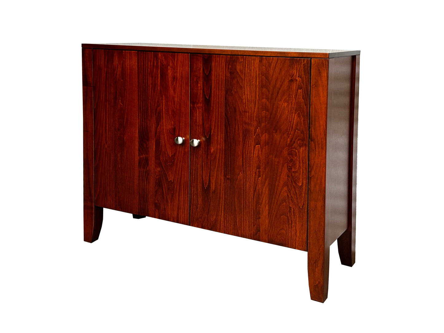 Yaletown bookcase 36"x36" custom legs in Coco Cherry stain