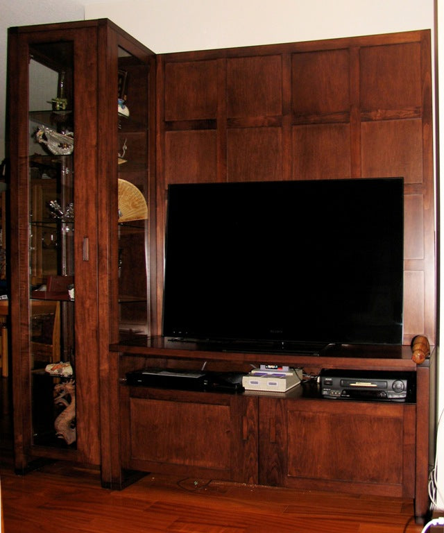 custom entertainment unit and curio