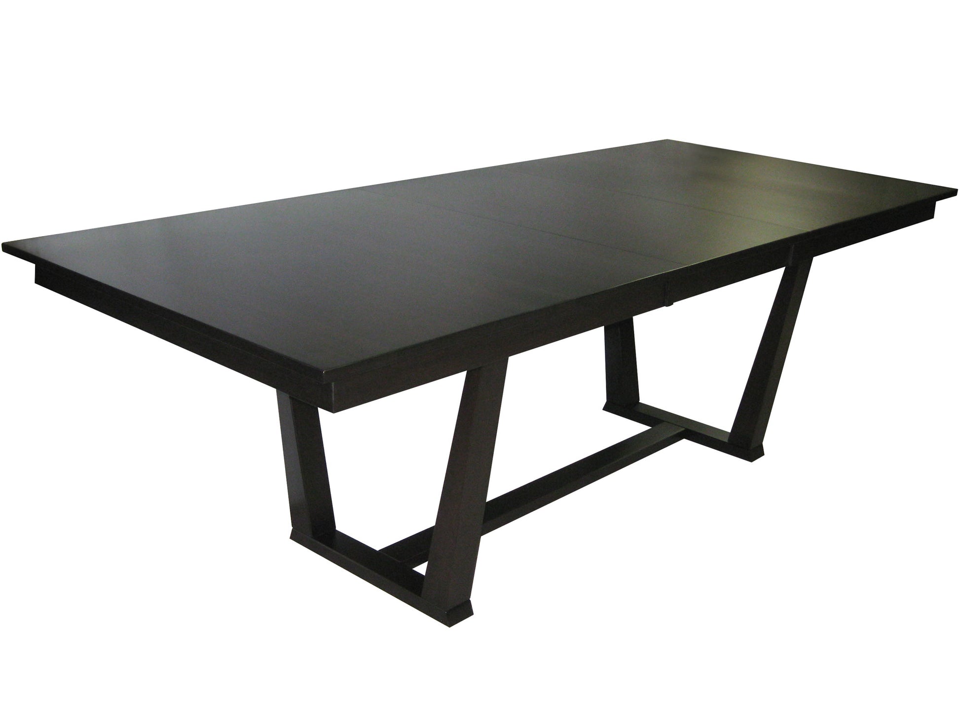 Adam Dining Table with self storing leaf, extended – angle view