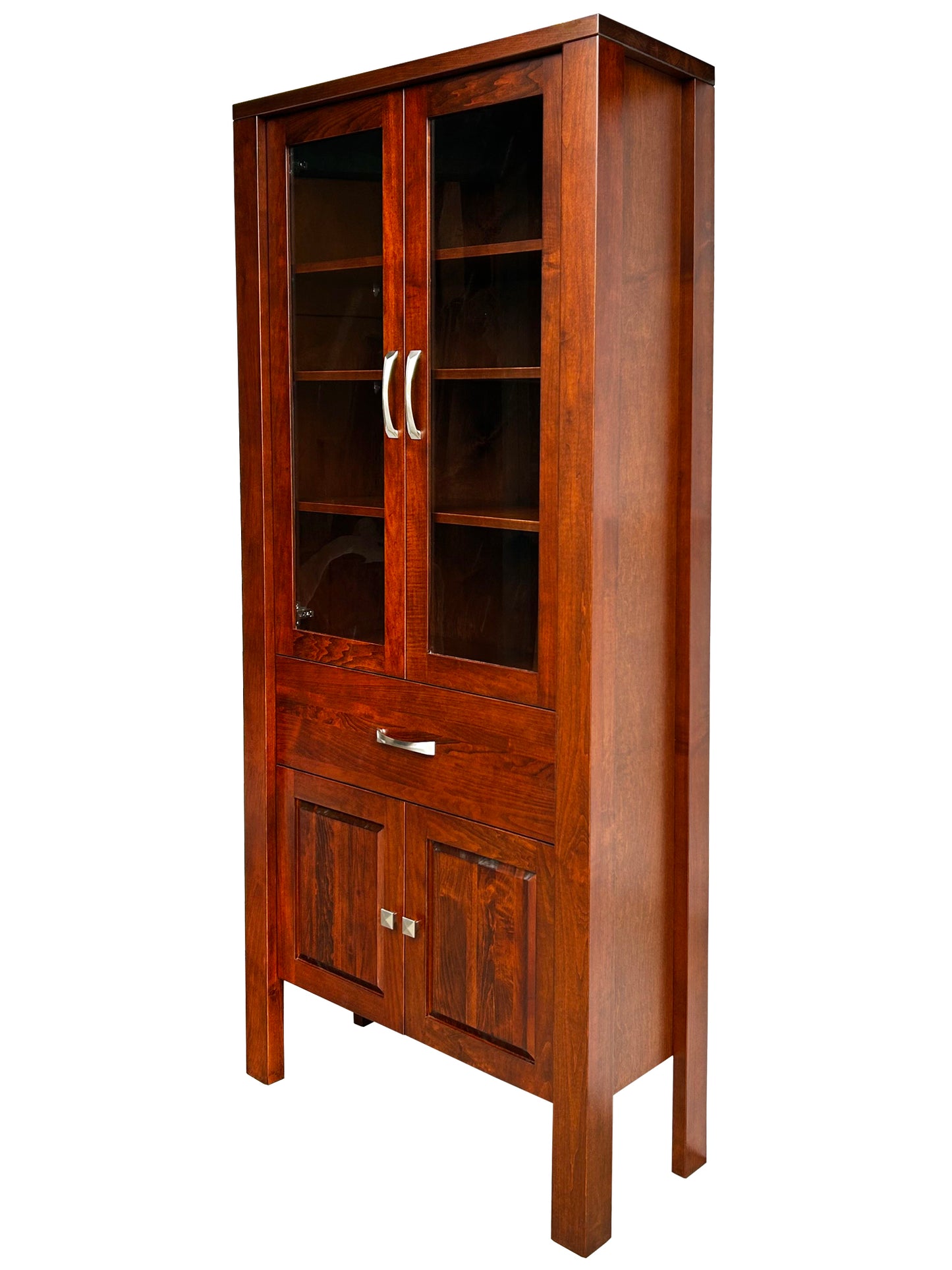 Boxwood Bookcase - tall with doors and drawer | Custom Example