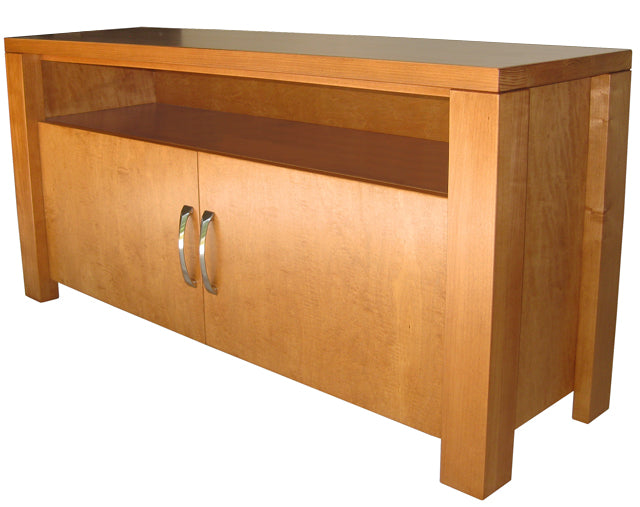 Boxwood Entertainment unit -shown with custom solid wood doors | Custom Example