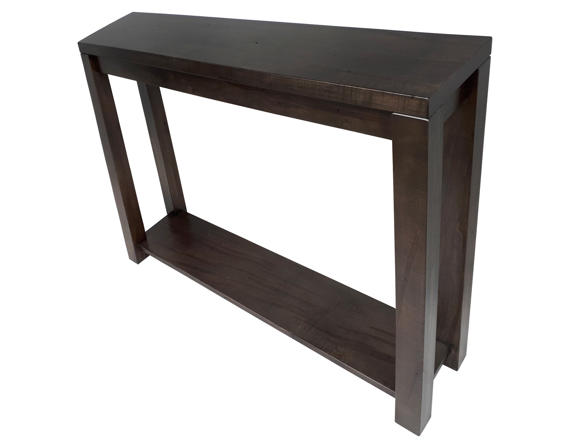 Boxwood Sofa Table - top view of Wormy Maple table
