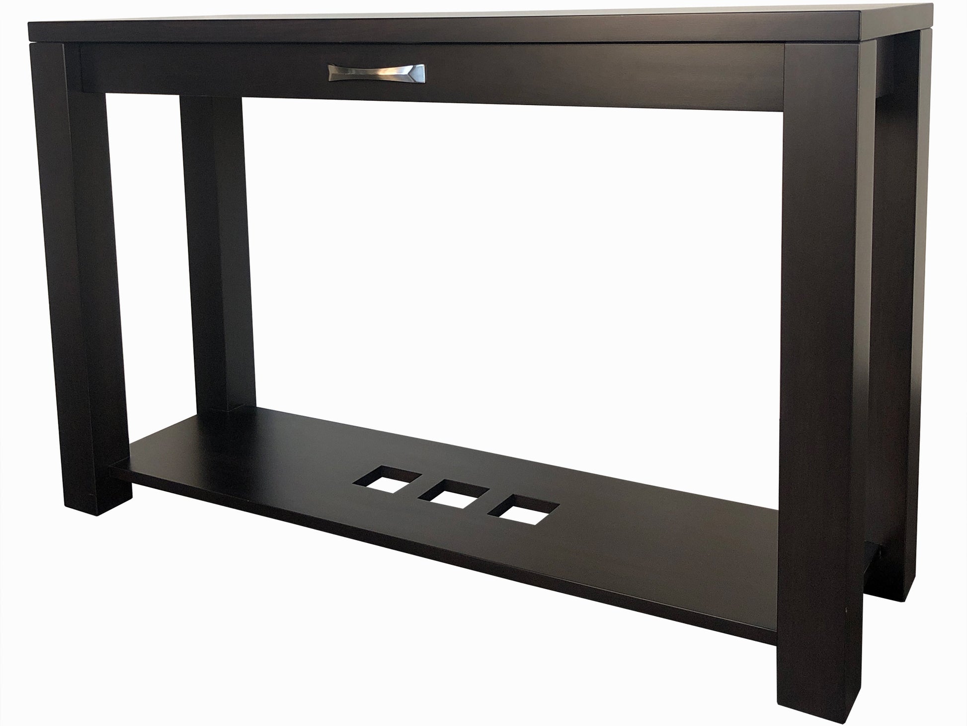 Boxwood Sofa Table, an in-house design built in solid wood with custom sizing available
