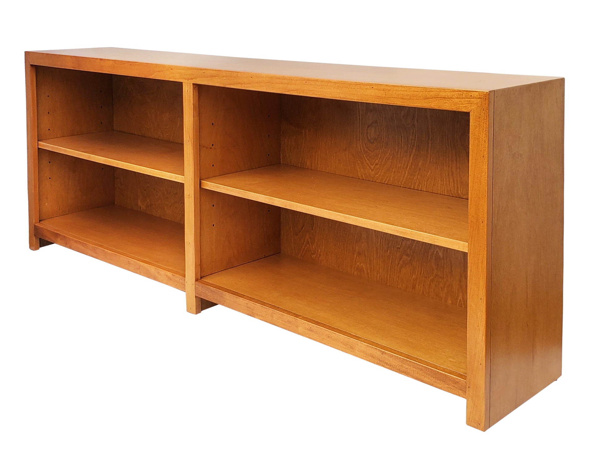 Coleman Low and Wide Bookcase, shown in salem stain, this is locally made and solid wood can also be used for TV stand