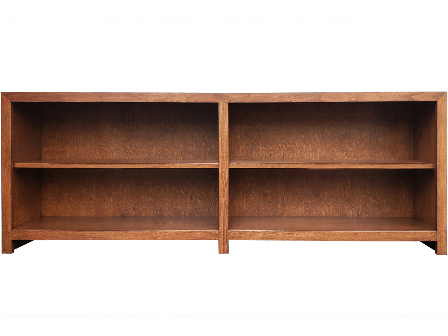 Coleman Low and Wide Bookcase - front view roasted stain