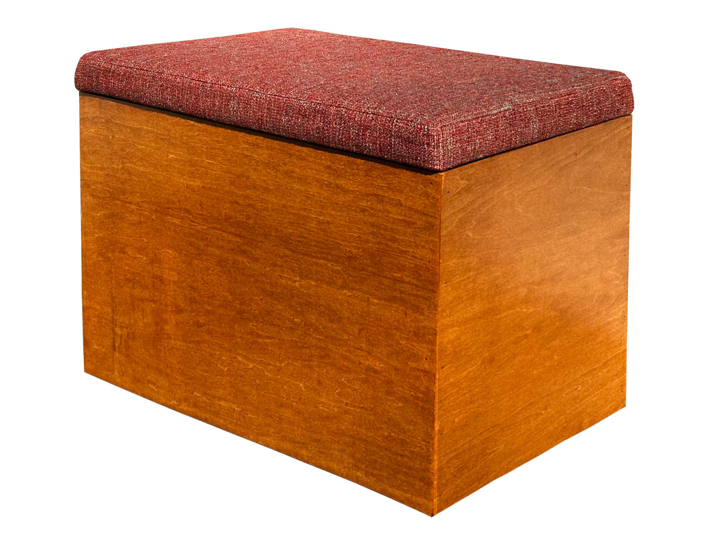 Wood Frame Storage Ottoman - angle view