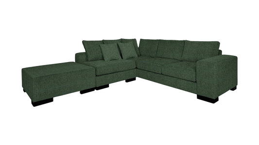 Jacob sectional, shown with sofa, armless chair and ottoman