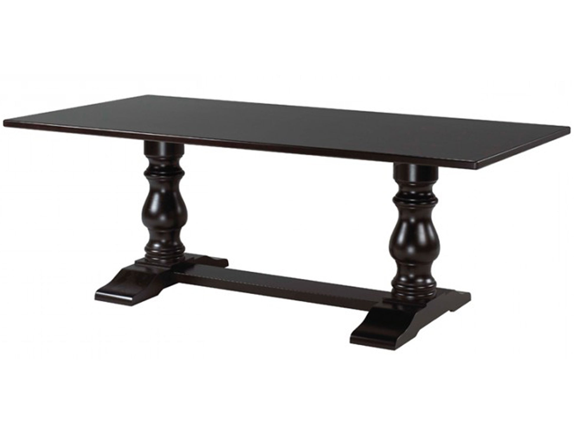 Jamestown Dining Table, built to order, unique design, solid wood, made in Canada.