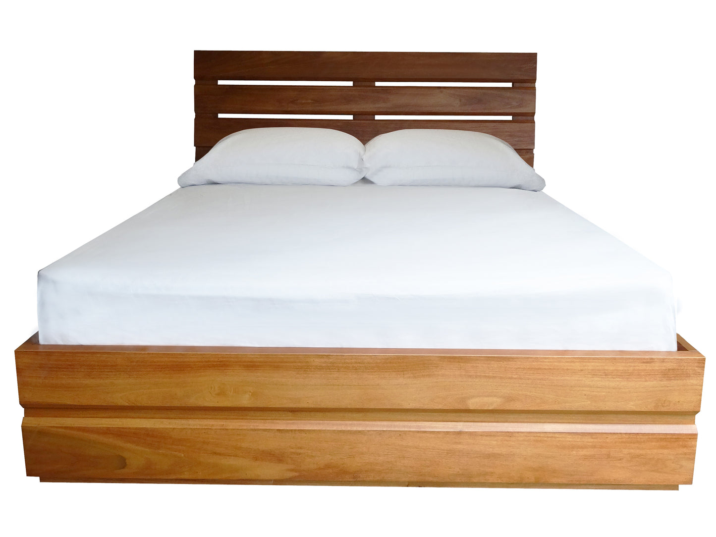 Vancouver storage bed - shown in solid Poplar wood with Salem stain