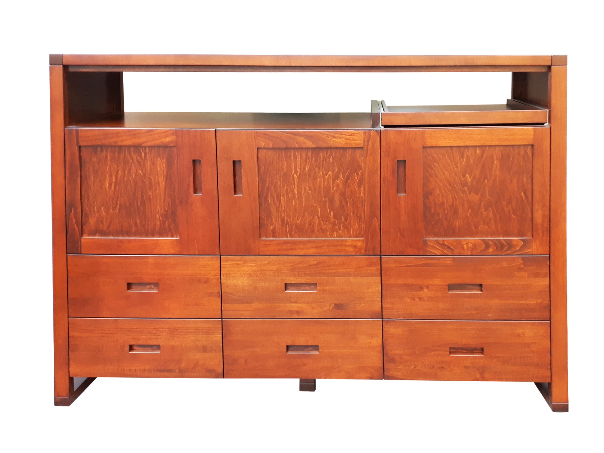 Tangent Entertainment Unit / Dresser with pullout shelf - custom option front view | Custom Example