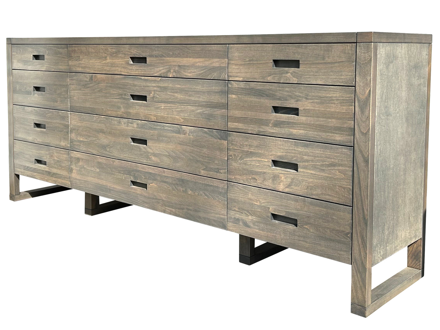 Tangent Twelve Drawer Dresser - Stone stain on Maple wood