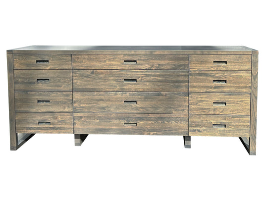 Tangent Twelve Drawer Dresser, solid wood furniture for all your storage needs is built to order in BC. Dimensions can be customized | Custom Example