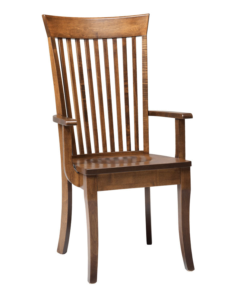 Wien armchair, made in solid wood, Canadian made, upholstered, custom, built furniture.