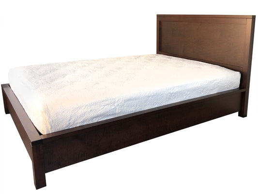 Boxwood Zen Bed, an in-house design this solid wood low profile platform bed is made in BC, also available with underbed storage drawers option