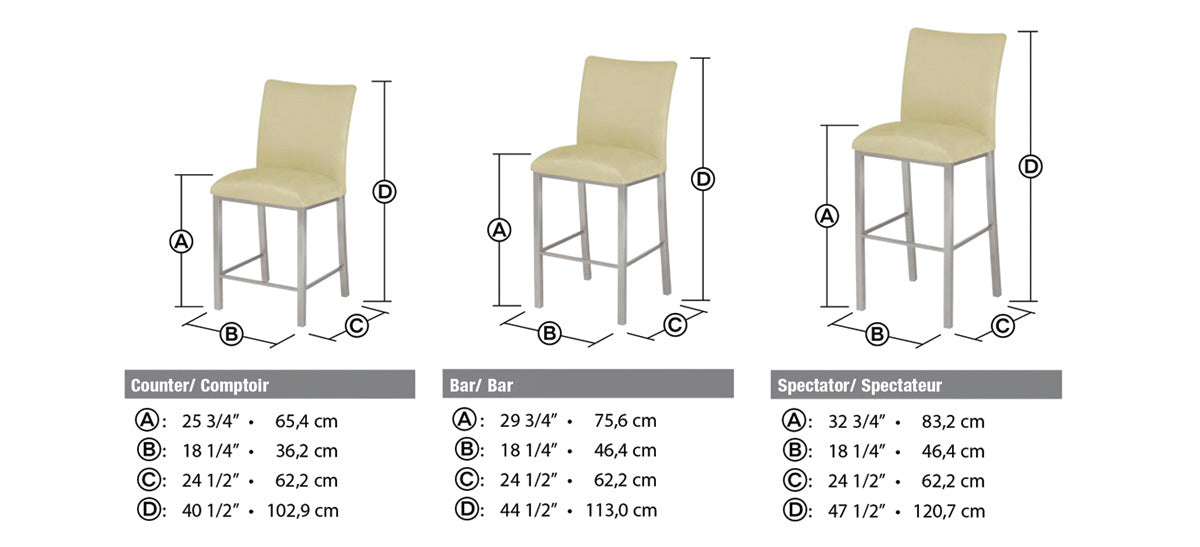 Biscaro Stool- Canadian made, welded steel frame