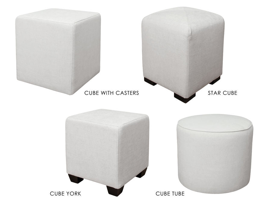 Cube ottoman by Van Gogh Designs - solid wood frame, fully upholstered, locally built to order furniture, Canadian made